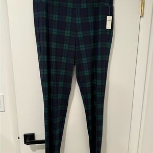 GAP Checkered Leggings in Green and Purple